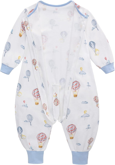 Miracle Baby Sleeping Bag with Feet, TOG 0.5 Sleep Sack Toddler Sleep Sack with Legs, 100% Cotton Long Sleeves Baby Wearable Blanket, Toddler Slee...