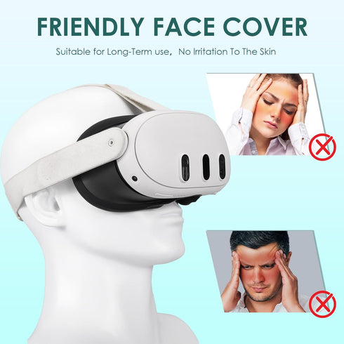 Silicone Case for Meta Quest 3?Enhanced VR Experience MetaQuest 3 face Cushion-Sweatproof and Light-Blocking Washable VR Face Plate Mask Accessori...
