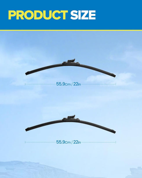 PHILTOP 22"+22" Front Automotive Replacement Windshield Wiper Blades for Silverado 1500 / Sierra 1500 / Silverado 2500 HD/Sierra 2500 HD/Silverado...