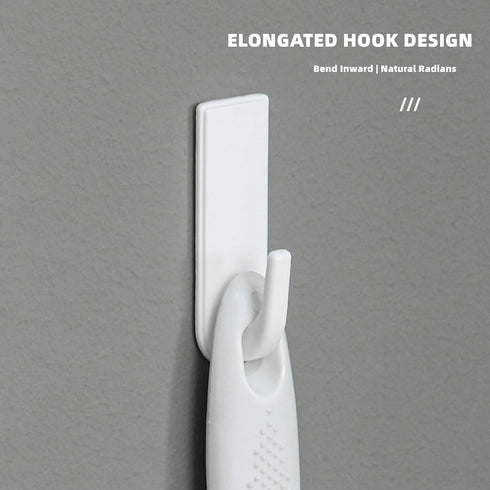 Self Adhesive Hooks 6 Pcs Compact Utility Hook Heavy Duty Wall Hooks for Bathroom Kitchen White Sticky Hooks for Closet Decorative Wall Hanger Wat...
