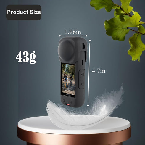 PCTC Insta 360 X4 Silicone Protective Case with Lens Cap for Insta 360 X4 Accessories,Silicone Case Camera Protective Kit for Insta360 X4 Action C...