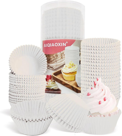 500pcs Standard white cupcake liners for baking,food grade cupcake wrappers,non-stick, greaseproof parchment muffin liners,by Bake Choice (500PCS ...