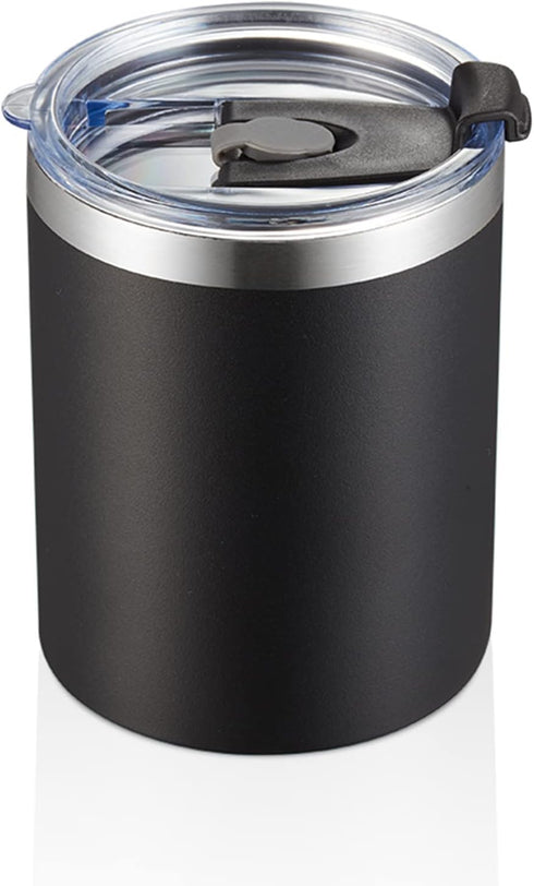 MEWAY 12 oz Lowball, Tumbler Stainless Steel Double Wall Vacuum Insulated Mug with Straw and Lid, Cleaning Brush ?Durable Powder Coated Insulated ...