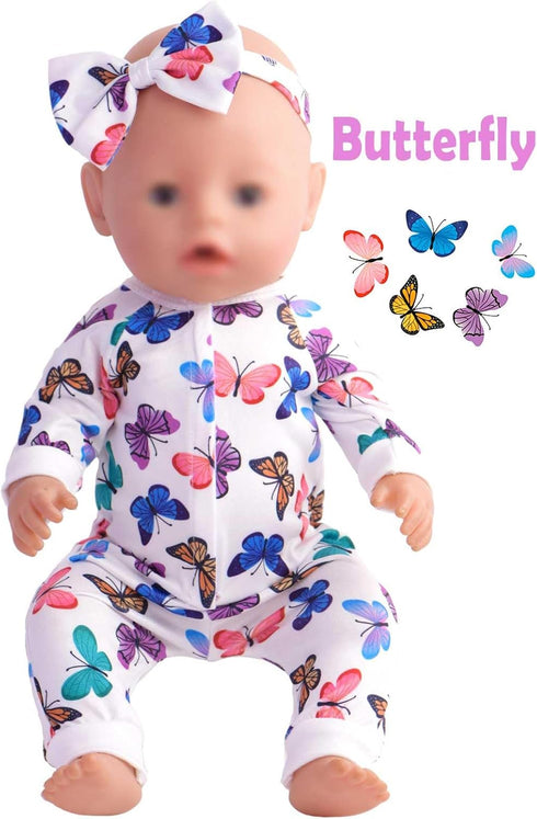 5 Sets Baby Doll Accessories Baby Doll Clothes and Headbands for 15 Inch Doll to 18 Inch Doll, 10 PCs in Total Doll Clothes and Accessories...