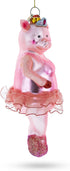 Graceful Pig Dancing Ballet Blown Glass Christmas Ornament...