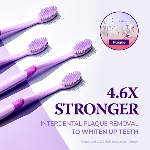 Purple Whitening Toothbrush 4Count - Purple Indicater Medium Toothbrushes for Adults, Plaque Remover for Teeth, High Strength Medium Bristle Tooth...