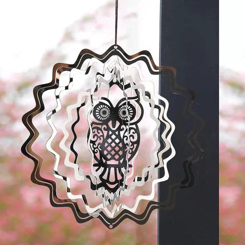 9 Pcs Owl Bird Scare Discs Set Reflective Wind Spinners Outdoor Garden Decor Scare Birds Squirrels Away for Yard Patio Farm...