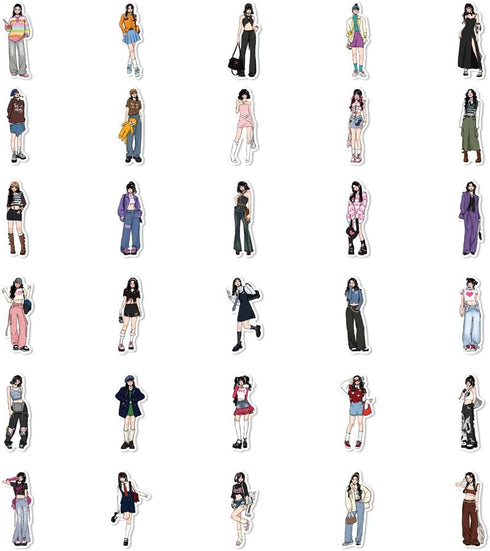 130pcs People Stickers for Journaling Supplies Modern Girls Style Stickers Vinyl Aesthetic Waterproof Scrapbooking Junk Journal Kit Stickers Adora...