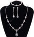 YADOCA Wedding Bridal Jewelry Set For Women Silver Prom Costume Jewelry Sets Rhinestone Crystal Teardrop Necklace Earrings Bracelet Bridesmaid Jew...