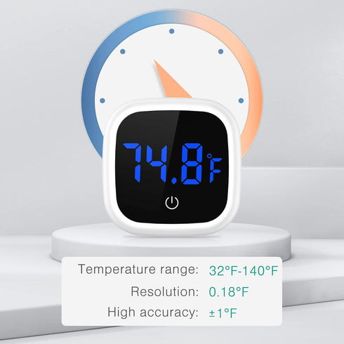 ORIA Digital Aquarium Thermometer, 2 Pack Stick-on Fish Tank Thermometer, Wireless Axolotl Thermometer with LED Touch Screen, Battery, 0.18? High ...