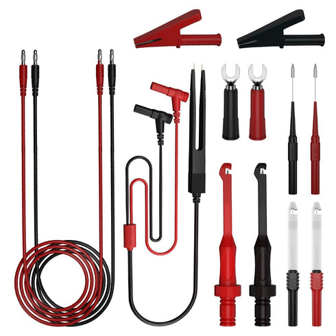 13pcs 4mm Banana PlugTest Leads Kit Digital Electrical Test Probes Set Fully insulated Alligator Clips Test Tweezer Wire-Piercing Back Probe Pin 0...