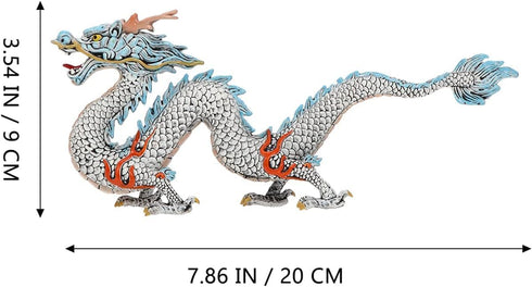 Gemini&Genius Chinese Dragon Toys, 2024 Year of The Sea Dragon Mascot Action Figures, Standing Dragon Animals, Toy Gifts or Ornament for Chinese N...