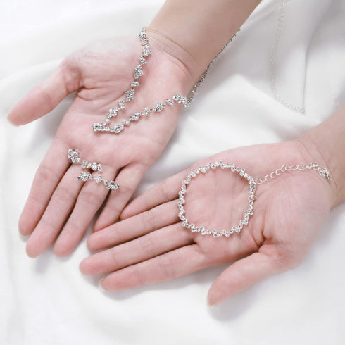 Bridal Jewelry Set Rhinestone Wedding Jewelry Set Include Wome Necklace Bracelet Earrings Brides Bridesmaid Prom Costume Jewelry Set for Bridal We...