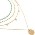3 Pcs Western Jewelry for Women Bohemian Set, Gold Layered Necklace for Women, Faux Leather Layered Bracelet, Turquoise Beaded Huggie Hoop Earring...
