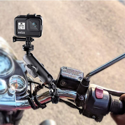 360° Rotating Sports Camera Bracket,Motorcycle Mount for Go Pro Hero10/9/8/max/7/6/5/4 Action Camera Moto Bike Handlebar Mount,U-Shaped Handlebar ...