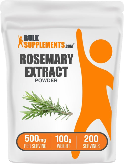 BulkSupplements.com Rosemary Extract Powder, from Rosemary Herb - Herbal Supplement, Gluten Free, 500mg per Serving, 100g (3.5 oz) (Pack of 1)...