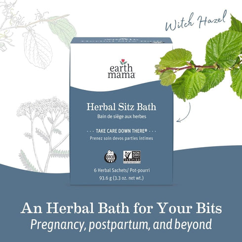 Earth Mama Herbal Sitz Bath | Pregnancy & Postpartum Essentials, Soothing Sitz Bath for Hemorrhoids with Witch Hazel, & Calendula, 6-Count (2-Pack...