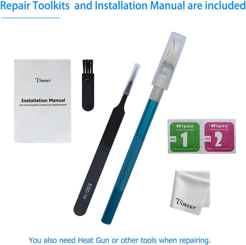 Rear Camera Lens Glass Replacement for Galaxy S23 Ultra Pre-Installed Adhesive with Installation Manual and Repair Tool Kits...