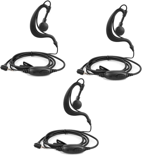 Retevis RT20 2 Way Radio Earpiece 1 Pin 2.5mm with Speaker Mic, Compatible with Retevis RT20 Walkie Talkies, C Shape Earhook Lightweight Walkie Ta...
