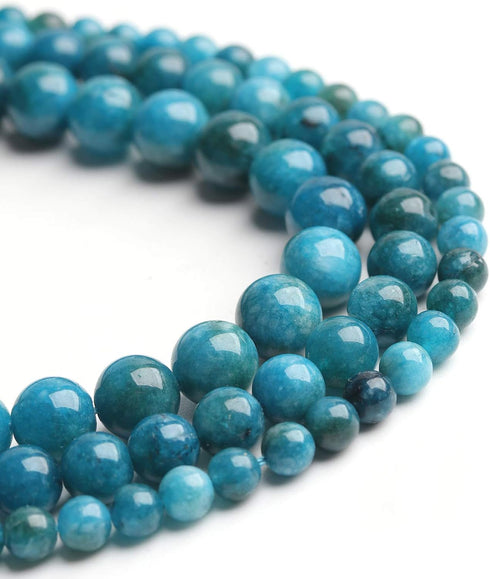 Natural Stone Beads Blue Apatite 10mm Polished Round Smooth Gemstone Beads for Jewelry Making 15 Inch(Blue Apatite,10mm)...