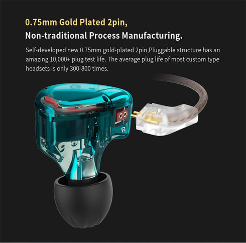 KZ ES4 Wired in Ear Headphones, High Resolution IEM Noise Cancelling KZ Earbuds Ergonomic Comfortable Gaming Earbuds HiFi Bass in Ear Monitor with...