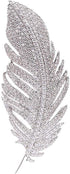 Rhinestone Feather Brooches Pin for Women Men Fashion Crystal Delicate Leaf Brooch Lapel Pins Elegant Dress Accessories Jewelry Boutonniere Corsag...