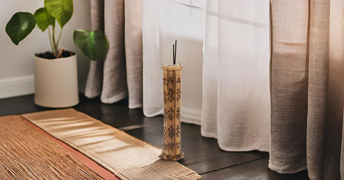 Wooden Incense Stick & Cone Burner Holder Tower Large Organic Eco Friendly Ash Catcher Agarbatti Holder Rustic Style Hand Carved for Meditation Yo...
