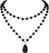 Sacina Gothic Black Teardrop Choker Necklace, Black Bead Necklace, Gothic Choker, Gothic Necklace, Halloween Necklace, Costume Jewelry, Christmas ...