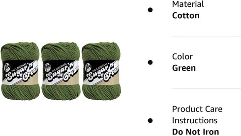 Bulk Buy: Lily Sugar 'n Cream Solids 100% Cotton Yarn (3-Pack) (Sage Green #0084)......