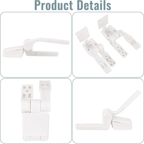 2 Pack Toilet Seat Hinge Replacement Toilet Plastic Bolts Kit with Screws and Nuts Plastic Toilet Seat Hardware is Suitable for Most Toilet Replac...