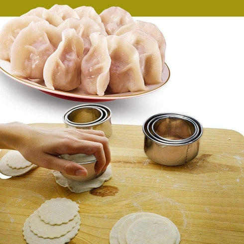 Biscuit Cutters, Round Cookie Cutters/Stainless Steel Dumpling Cutters/Cake Pastry Cutters/Scone Cutters Molds stamps for Cooking Baking (3Pcs, Pl...