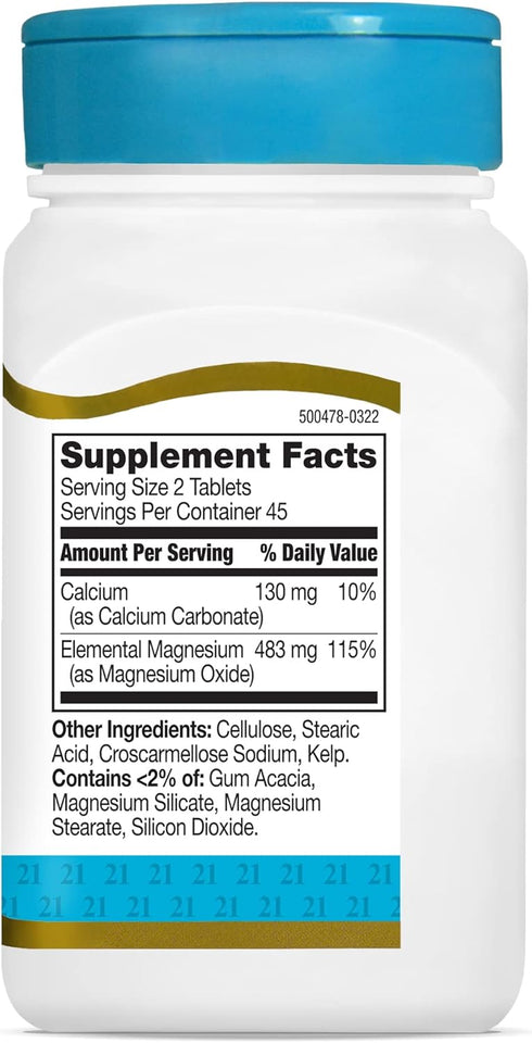 21st Century mgO 400 mg Tablets, 90 Count, Assorted...