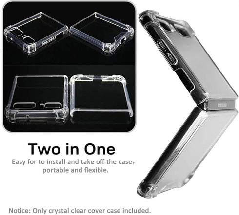 Clear Case for Galaxy Z Flip,Z Flip 5G Case,Ultra Thin Crystal Soft TPU Rubber Scratch Resistant Anti-Slip Phone Case for Samsung Galaxy Z Flip/Z ...