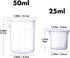 Plastic Beaker Set, 5 Sizes Low Form Measuring Graduated Griffin Polypropylene Beakers in 500 ml, 250 ml, 100 ml, 50 ml, 25 ml for Laboratory, & S...