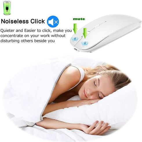 KLO 4 Modes Rechargeable Bluetooth Mouse/Bluetooth 3.0/5.2+USB-2.4G/Type-C,Bluetooth Mouse for MacBook pro/MacBook air/Laptop/iMac/ipad/Notebook/p...