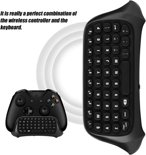 FOSA Keyboard, Chatpad Message Mini Game Keyboard 2.4G Receiver Keypad Chat Keyboard with Audio/Headset Jack for Game Controller Gamepad...