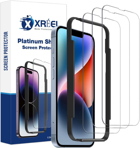 Platinum Shield Compatible with iPhone 13/13 Pro/14, Tempered Glass Screen Protector (3 Pack), 9H Hardness, Scratch Resistance, Ultra HD, Bubble F...