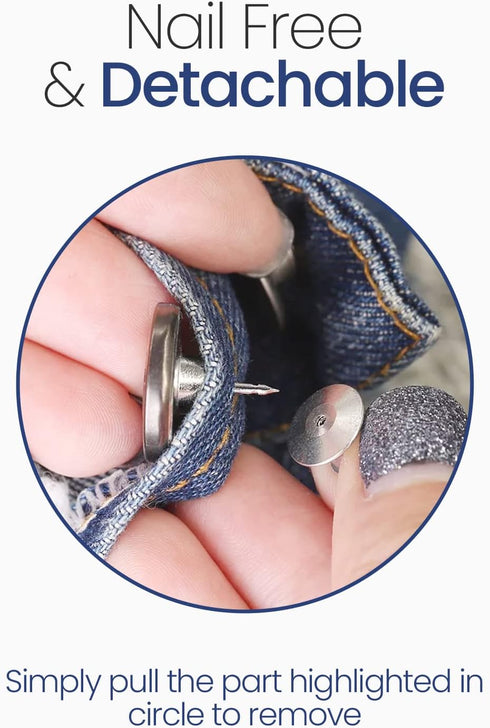 Feedee 8 Sets Jean Buttons Pins - 4 Style Button Pins for Jeans, No Sew Jean Buttons for Loose Jeans Pants Button Tightener, Adjustable Buttons fo...