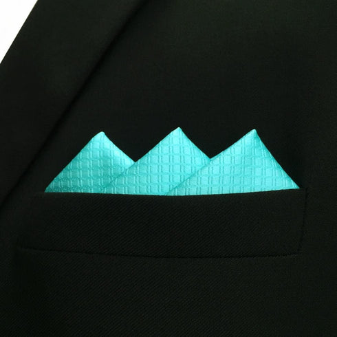 S&W SHLAX&WING Mens Tie Colours Necktie Turquoise Solid Colors Matching Pocket Square...