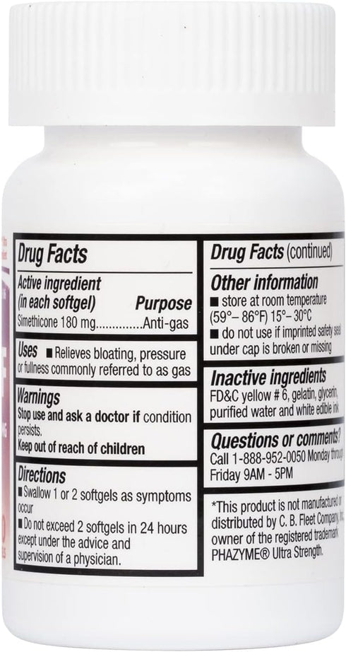 HealthA2Z® Gas Relief Simethicone 180mg | Ultra Strength | Relieves from Stomach Discomfort and Gas | Anti Flatulence | Relieves Gas Fast (120 Cou...