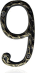 5.6 Inch House Numbers, Cast Iron Hammered Mailbox Number/Home Address Number/Brass Number 9...