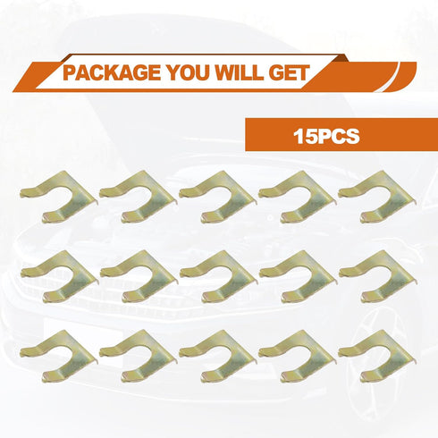 15PCS Brake Line Retainer, U Shape Metal Brake Hose Bracket Parking Brake Cable Clip, Replacement Hose Retaining Clip for Cars Trucks Motorcycles ...