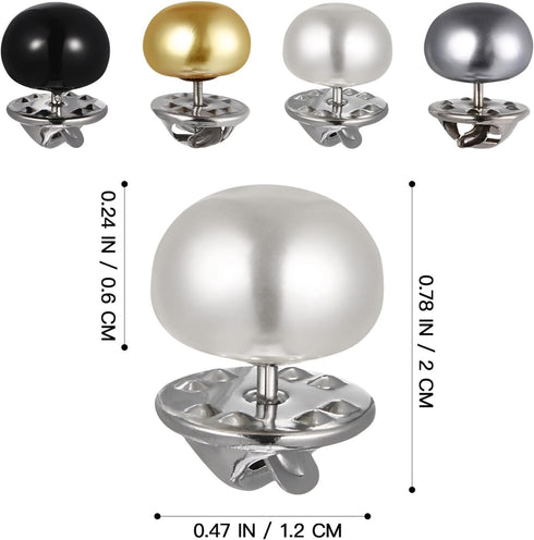 Abaodam 20Pcs Women Shirt Brooch Buttons Pearl Cover Up Button Pin Safety Brooch Buttons Metal Tie Tacks Pin for Clothing Dress Supplies...