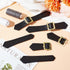 FINGERINSPIRE 4 Sets Leather Sew-On Toggles Closures Black Imitation Leather Toggle Buckle Vintage Leather Toggle Buttons Metal Leather Clasp Fast...