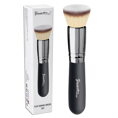 Flat Top Buffing Foundation makeup Brush ULTRA SOFT DENSE Kabuki Make up Brush for Liquid, Cream, Mineral Powder Blending, Flawless Face Brush mak...