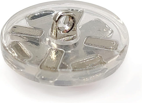 Clear Resin Base Wine Red Enamel Piece Silver Sewing Shank Buttons 20 Pcs - 18mm, 23/32"...