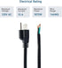 14 Gauge Replacement Power Cord?8Ft Cable 110V 115V 120V 300V Pigtail for Appliance, NEMA 5-15P Plug US SJT 14AWG (14/3), Pigtail Cord...