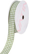 VATIN Moss Green and White Gingham Ribbon, Each Roll Measuring 5/8 Inch Wide by 10 Yards Long, Featuring Polyester Woven Edges, Perfect for Gift W...