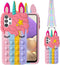 for Samsung Galaxy A32 5G Cartoon Fun Kawaii Cute Silicone Bubble Button Decompression case Designed for The Galaxy A32 5G Phone case(Rainbow)...