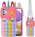 for Samsung Galaxy A32 5G Cartoon Fun Kawaii Cute Silicone Bubble Button Decompression case Designed for The Galaxy A32 5G Phone case(Rainbow)...